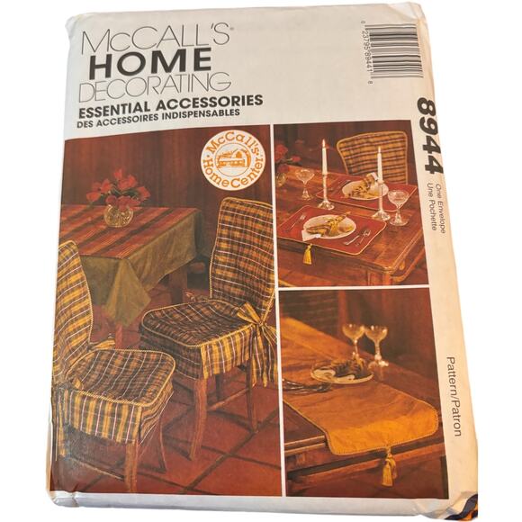 McCall's Home Decorating Essential Dining Room Accessories Sewing Pattern - Picture 1 of 2